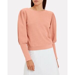 Apiece Apart Olimpio Puff Puff-Sleeve Knit Sweatshirt Peach Organic Cotton XS